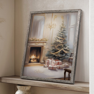 «Christmas Holiday Art», série 2-CC XXXVII, reproduction encadrée - bois massif
