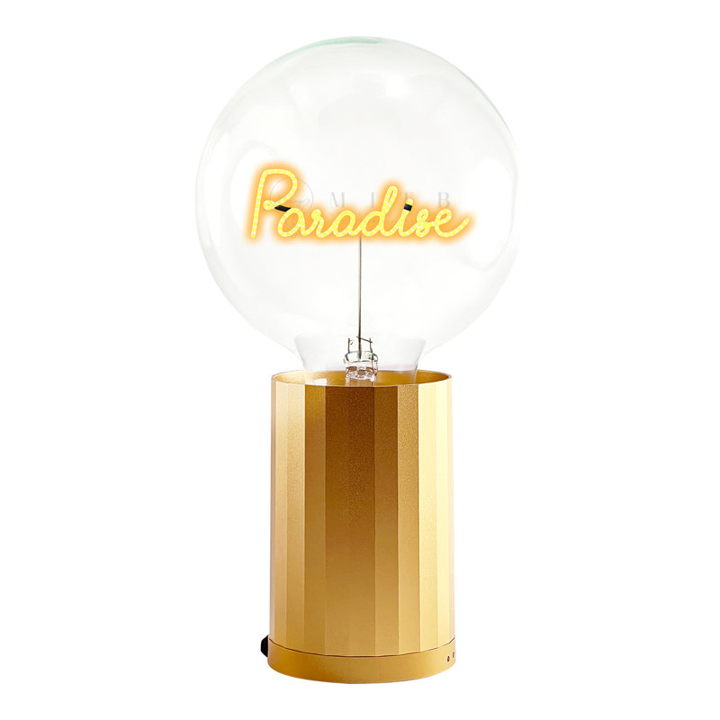 Ampoule PARADISE ambre avec lampe de table portative, Jaune, Plastique