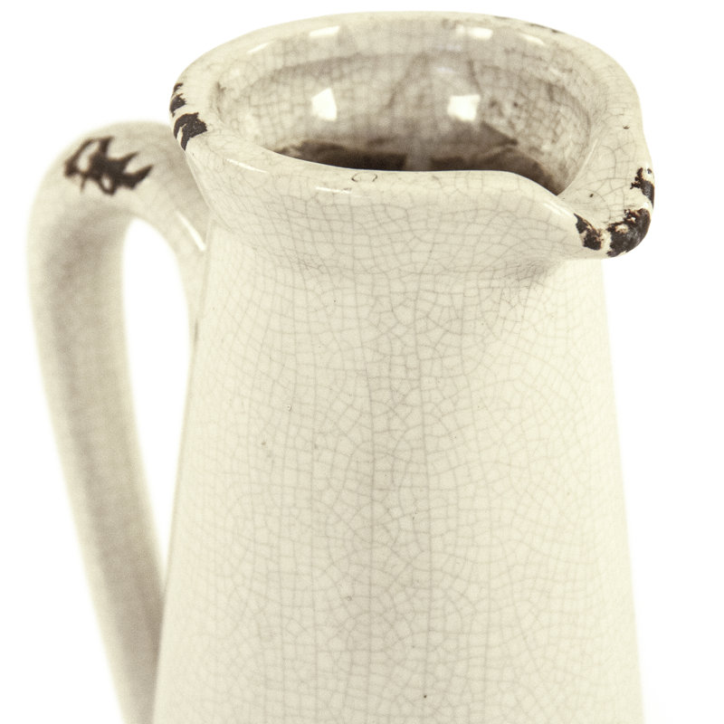 Vase de table en céramique blanche Cresthill, H 9,5 po x l 5,5 po x P 4 po