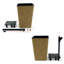Ensemble de 2 jardinières carrées à arrosage automatique pour l'intérieur et l'extérieur - Osier tissé à la main - Brun-409134920