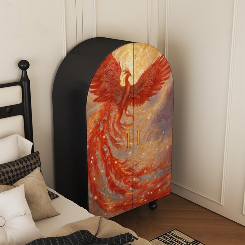 Armoire arquée avec tablettes et portes