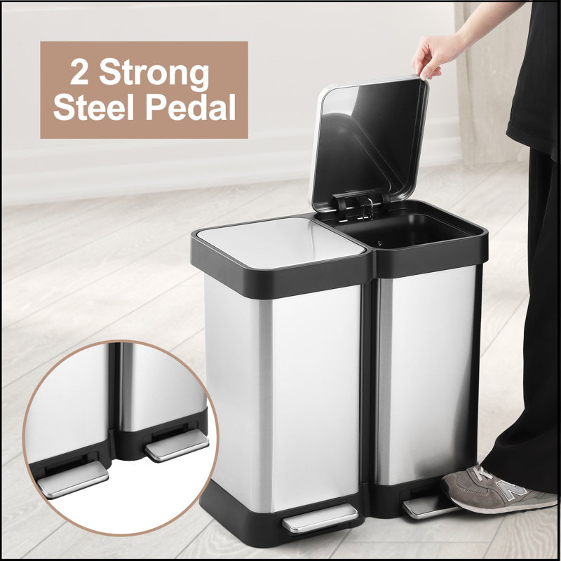 Stainless Steel Step On Kitchen Trash Can