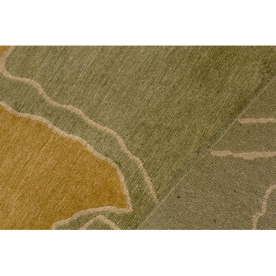 Tapis orange et vert noué à la main de haute qualité