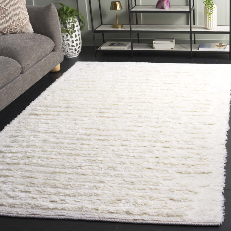 Casablanca 474 Hand Woven Wool Pile Solid Color Rug, Rectangle 4' x 6'
