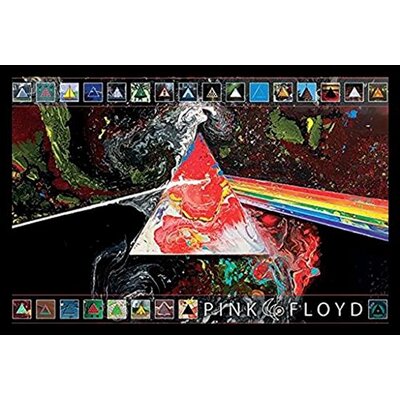 Pink Floyd 40Th Anniversary Abbey Road Dark Side of the Moon - Picture Frame Graphic Art Print on Paper -  Buy Art For Less, IF AQ 241155 36x24 1.25 Black Plexi