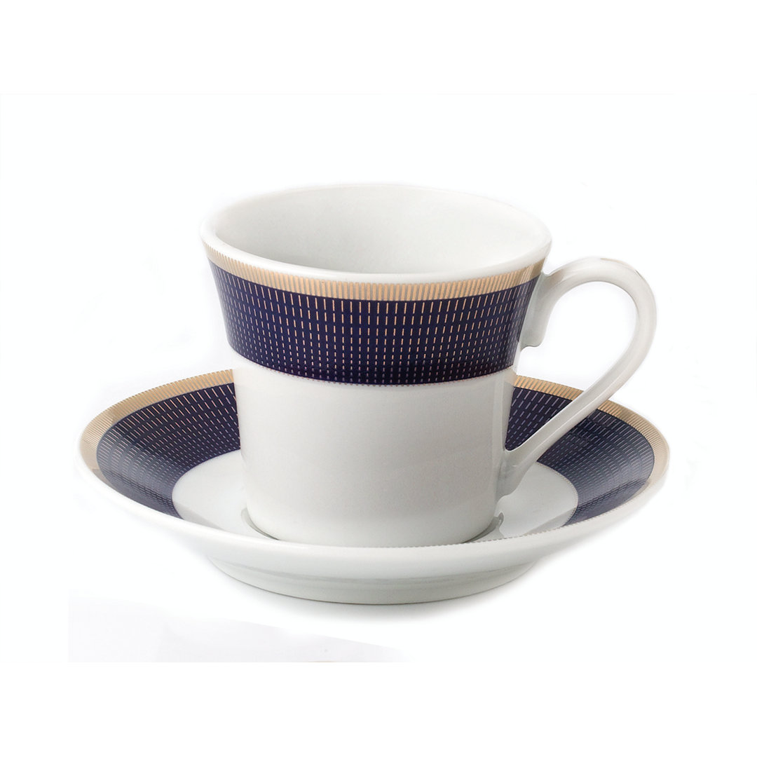 Porcelain Espresso Cup and Saucer Lorren Home Trends