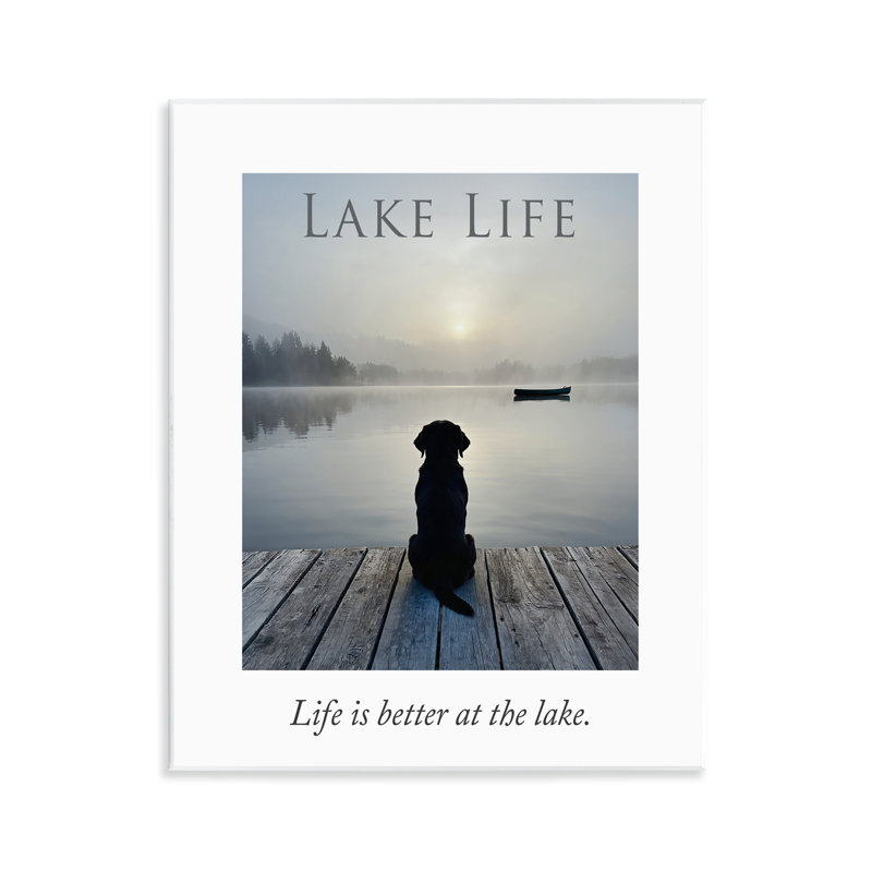 Lake Life with Dog, plaque murale, design par A Barefoot Stylist