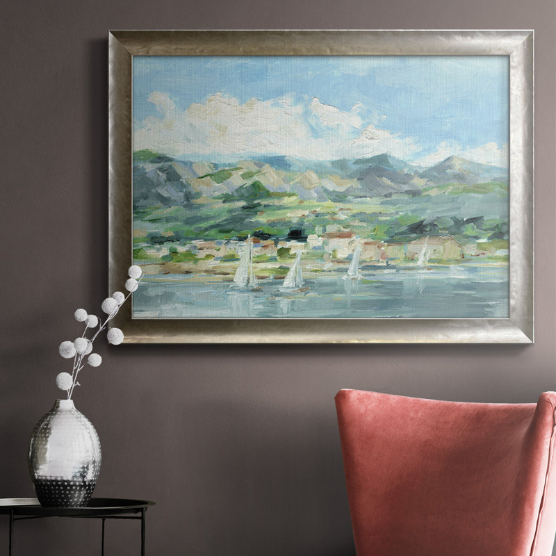 Voile le long de la côte II, toile encadrée de qualité supérieure - prête à être accrochée, H 18 po x l 27 po