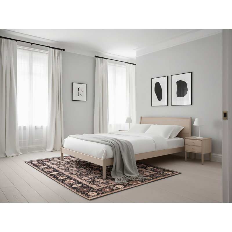 Tapis oriental noir Karnig, Rectangle 5 pi x 7 pi