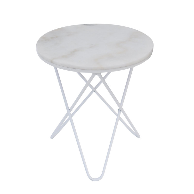 Kunkle Cross Legs End Table, White
