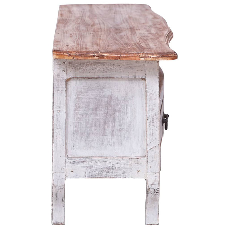 TV Cabinet 120x30x40 cm Solid Mahogany Wood, White