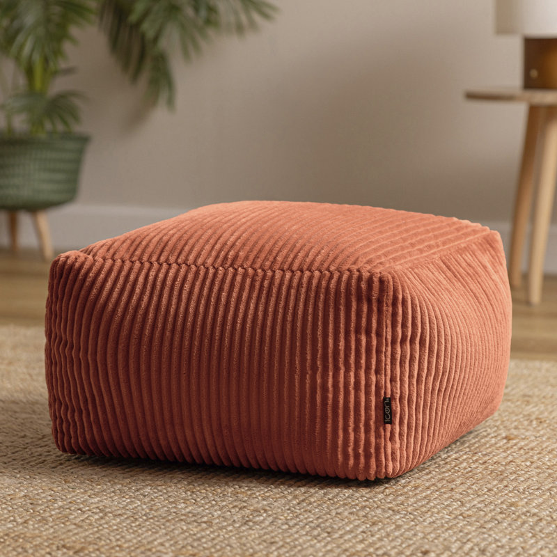 Soul 40Cm Square Pouffe Ottoman, Orange