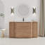 Meuble-lavabo autoportant 60 po avec lavabo en céramique blanche 60 po, 2 petites armoires de rangement, porte à fermeture en douceur-497031761