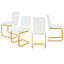 Ensemble de 4 chaises de salle à manger modernes en cuir de polyuréthane blanc-156092892-156092883
