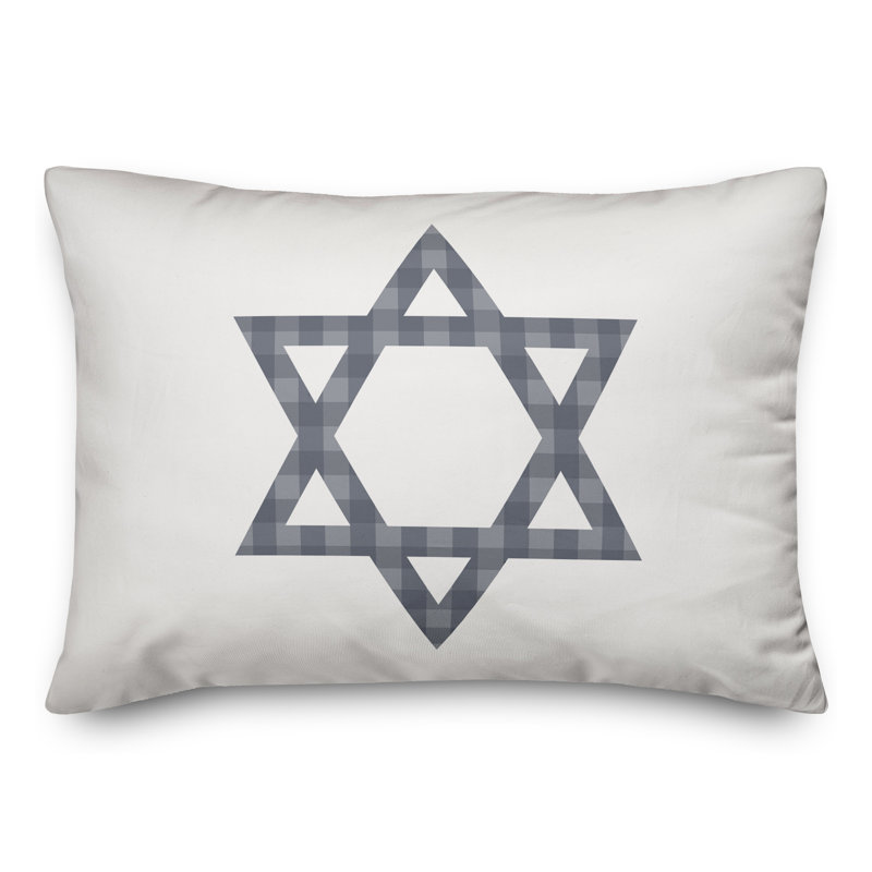  Coussin lombaire à motif écossais Étoile de David