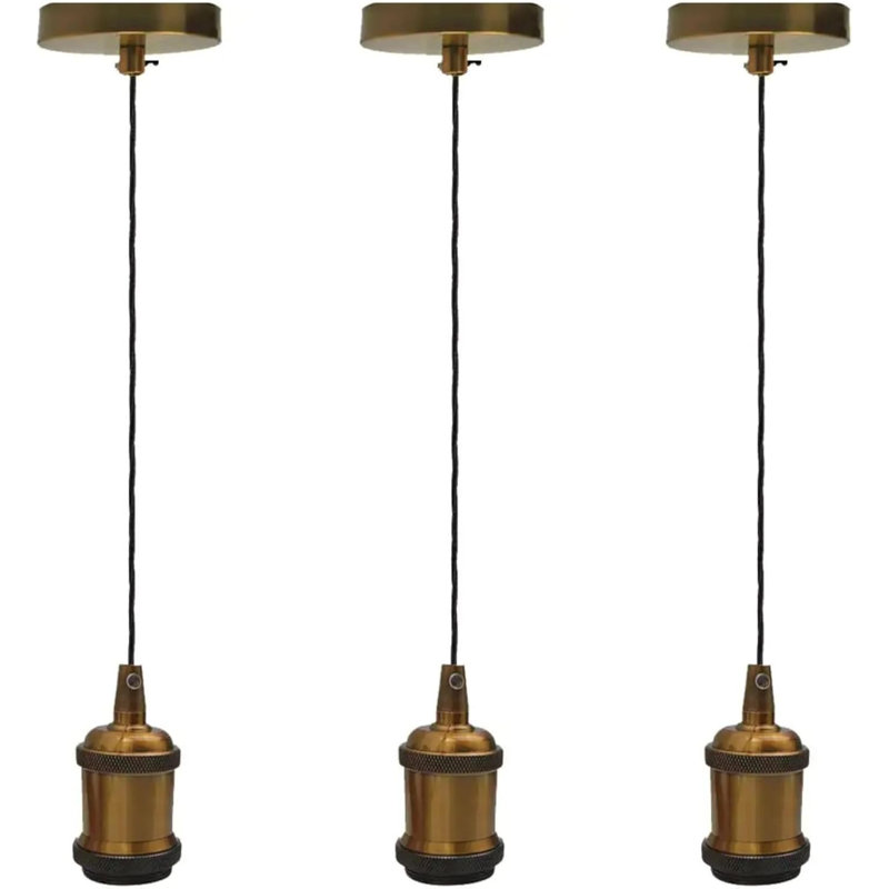 3 - Light Single Pendant, Yellow Brass