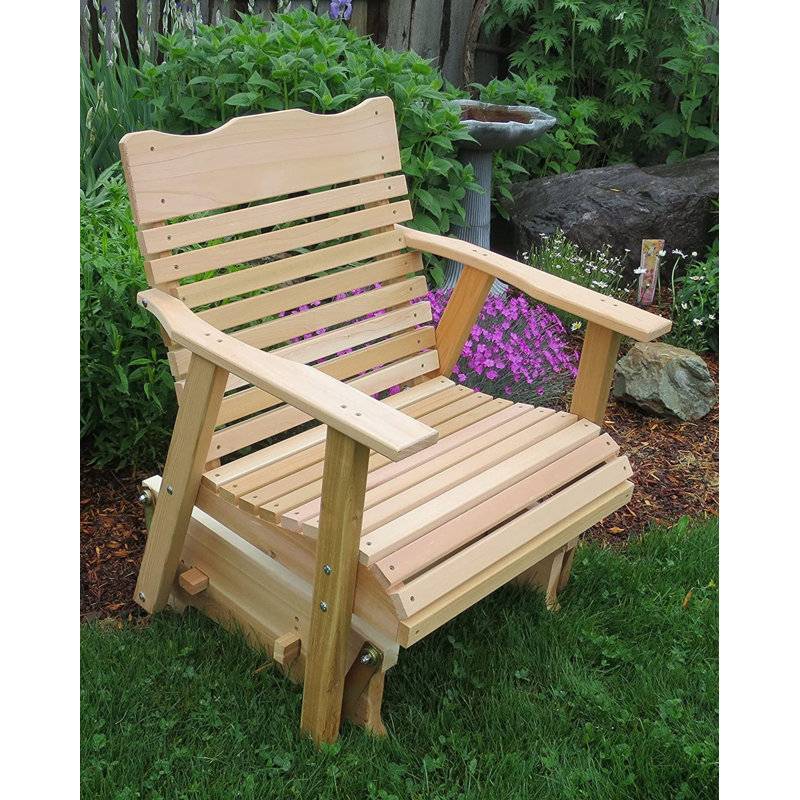 Chaise d'extérieur coulissante en bois massif Letourneau, Cèdre naturel
