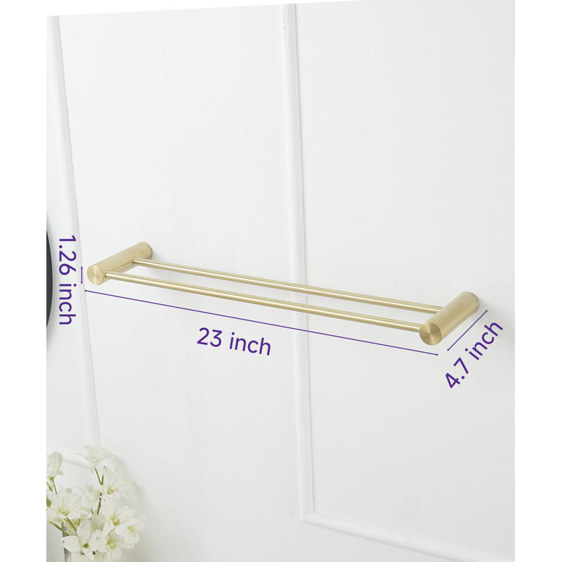 24 po Porte-serviettes de salle de bain mural moderne Modern, Or brossé