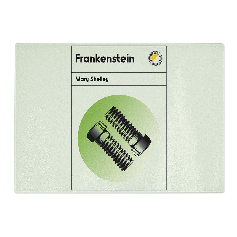 Book Cover Frankenstein Mary Shelley Chopping Board, 0.4cm H x 20cm W x 28.5cm L