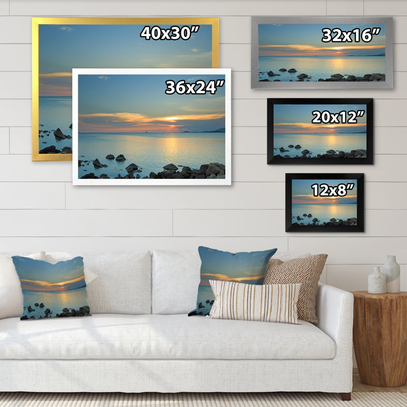 «Panoramic Dramatic Tropical Sunset Sky III», reproduction sur toile, Cadre d'angle fermé noir, H 8 po x l 12 po x P 1 po