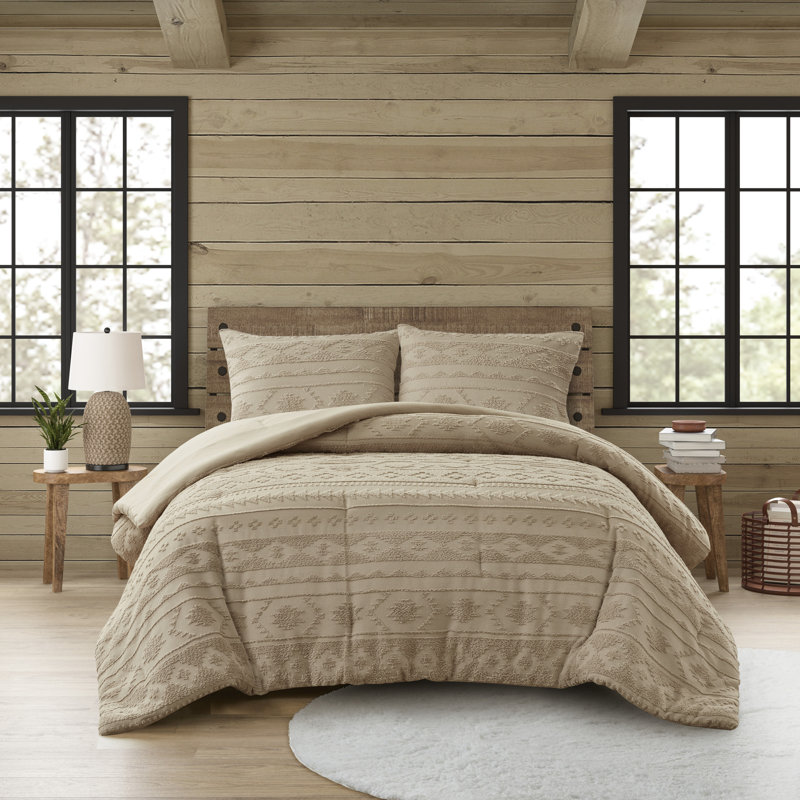 Ensemble d'édredon luxueux en jacquard 3 pièces pour lit double / grand avec capitonnage en chenille