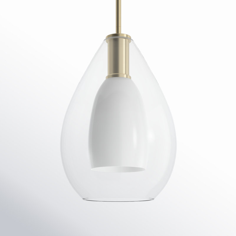 Eldine 1 - Light Teardrop Pendant, Brushed Gold, 14.25" H x 9.87" W x 9.87" D