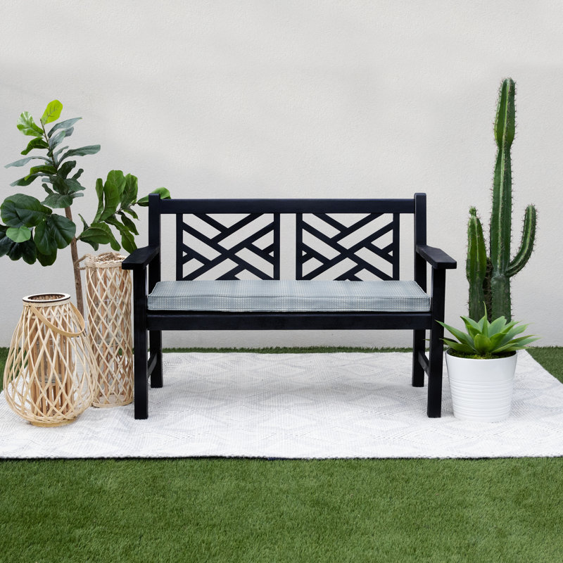 Fenna Outdoor Bench Cushion, 2" H x 17" W x 37" D, Moonbeam Sky