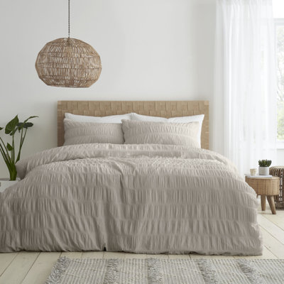 Seersucker Duvet Cover Set with Pillowcases