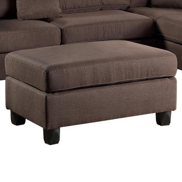 Canapé modulaire réversible et repose-pieds 3 pièces couleur chocolat, Chocolat