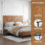 Élégante base de lit en métal avec rangement sous le lit pour grand lit - brun rétro, aucun sommier tapissier requis-1550987590