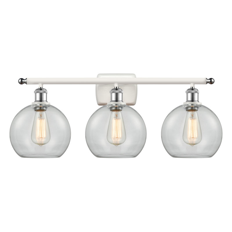 Éclairage pour meuble-lavabo à 3 lumières blanc / chrome poli Almatine, Transparent, DEL
