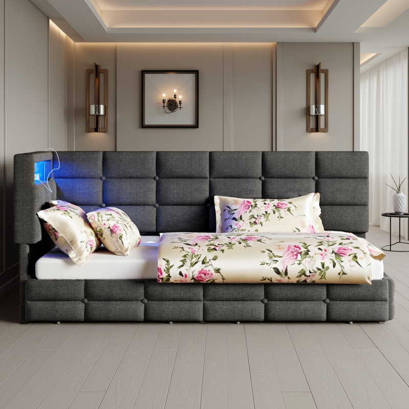 Lit de jour tapissier Alano, Gris