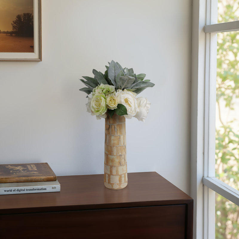 Gracie Oaks 14" Savu Medium Brown Glass Vase