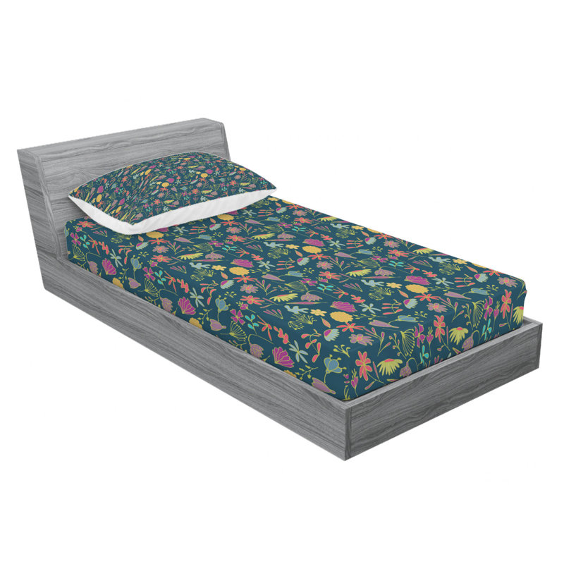 Spring Microfiber Floral Sheet Set, Twin Sheet Set, Lavender Floral