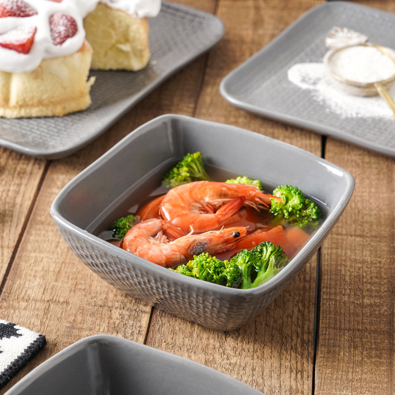 Stone Lain Olivia Bowl Set Stoneware, Gray