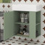 Meuble-lavabo flottant moderne 21,6 po avec lavabo en céramique, meuble de rangement mural avec porte et rangement à droite-680242169