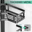 Corner Shower Caddy Tension Pole - Black - Adjustable Rustproof Corner Shower Organizer With Bathroom Storage Shelves