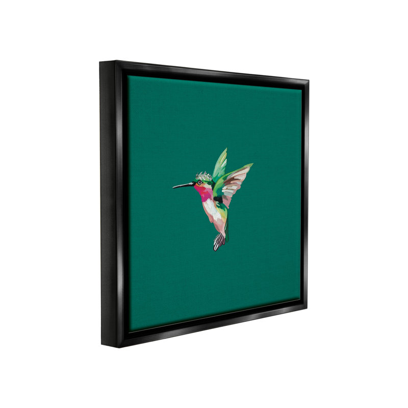 «Hummingbird With Tiara» par Amelia Noyes sur, Cadre flottant noir de jais, H 18 po x l 18 po