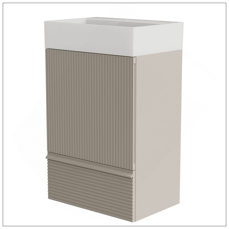 Meuble-lavabo moderne rayé de 20 po avec lavabo en céramique, armoire de salle de bain autoportante pour salle de bain moderne, KD