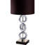 Lampe de table haute 29 po en métal avec finition argentée, anneau, abat-jour rond espresso