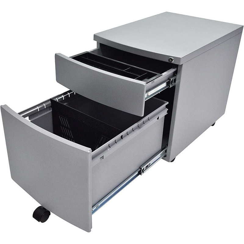 Classeur vertical mobile 2 tiroirs Keighly, gris