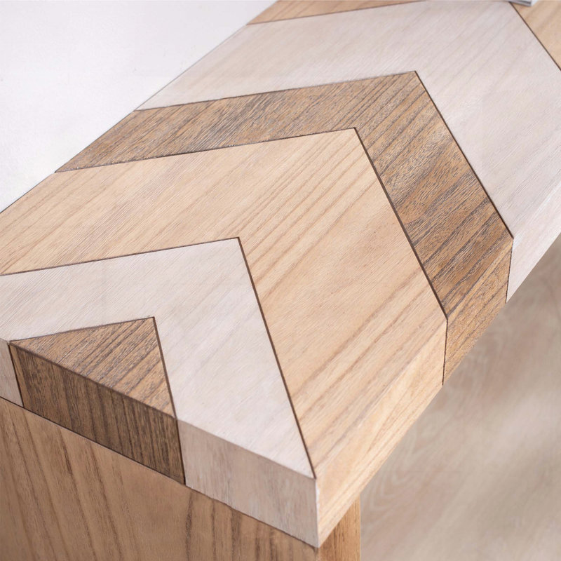 Console moderne - entrée longue de 62 po avec dessus à motif de chevrons
