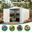 Metal Outdoor Shed, 8X6 Ft, Pitched Roof, Waterproof, One Window, Two Lockable Doors, White + Gray, With Skylight For Natural Garden Storage Ventilation Holes At Bottom-128881015