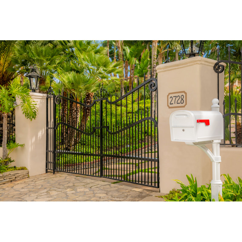 Oasis 360 Post Mount Locking Mailbox White, White