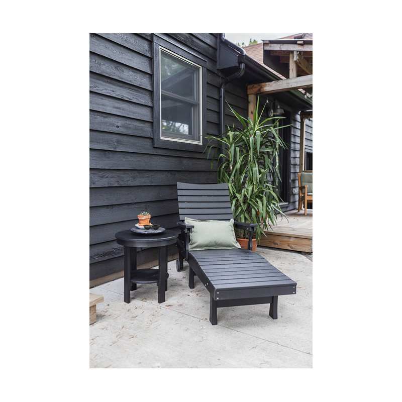 Berlin Gardens Bristol Chaise Lounge, Smoke Gray Top/Chocolate Brown Base
