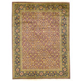 High-Quality Hand-Knotted Black And Gold Area Rug