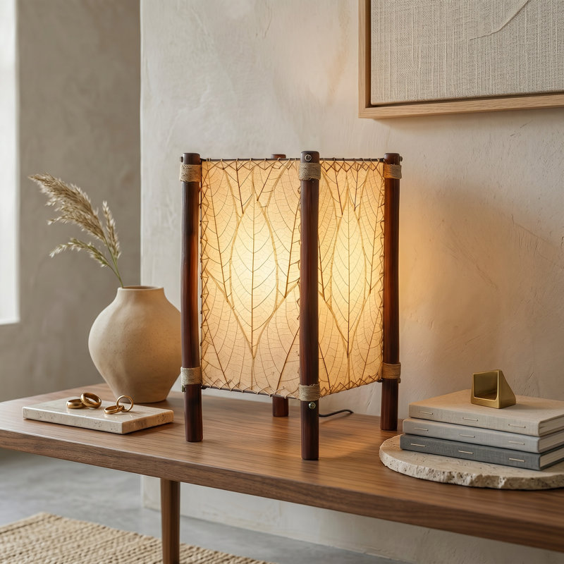 Lampe de table noire 15 po Conrado, Naturel
