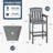 Tall Adirondack Chairs Set Of 2, Hdpe Adirondack Bar Stools With Connecting Tray, Bar Height Adirondack Chair Patio Barstool, Ideal All Weather Tall Patio Chair For Balcony, Poolside, Backyard-1704374124