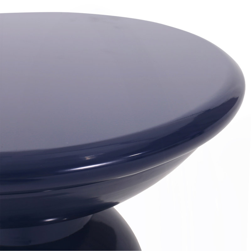 Outdoor Metal End Table -Large, Navy Blue