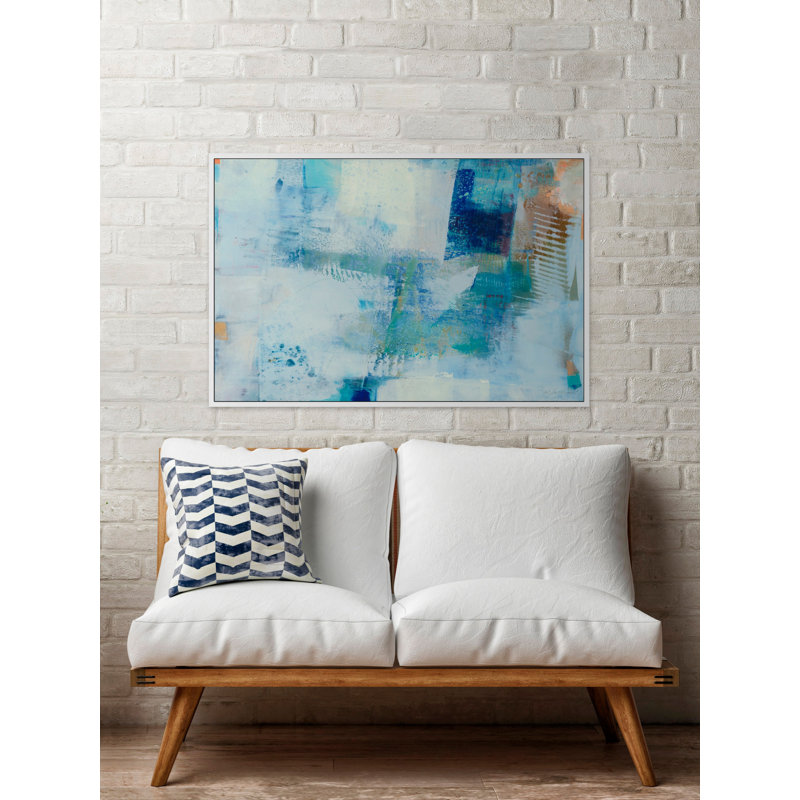 Kenning IX - Painting on Canvas, 20 cm H x 30 cm W x 4 cm D, White Floater Framed